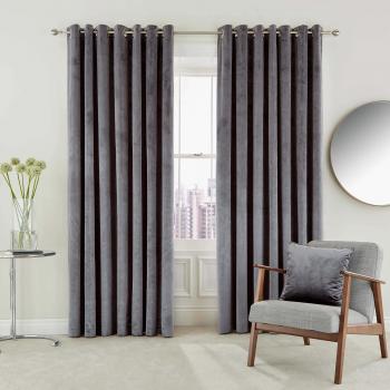 Helena Springfield Escala Eyelet Room Darkening Curtains 167 x 183 cm, Damson