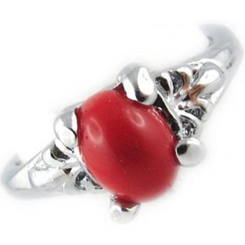 Rotversand Ring Scarlett Silberrot 8×6 mm 52 cm