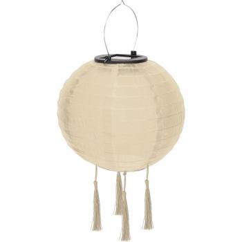 12 Inch Solar LED Fairy Light Hanging Ball Lantern with Tassels for Garden Decoration