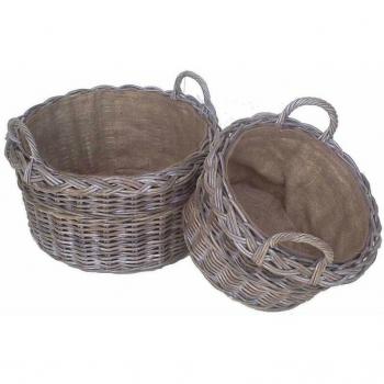 Cesta Cloe rotonda con juta 57h30/40