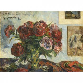 Gauguin 300-Punkte-Puzzle: Stillleben mit Pfingstrosen (1884)