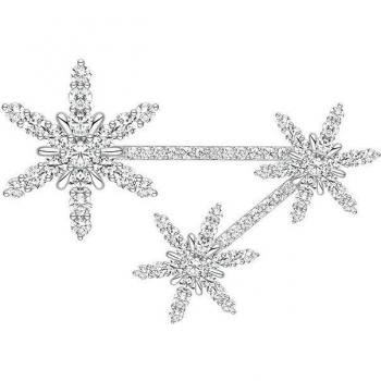 Elegant 925 Sterling Silver Snowflake Flower Brooch Pin