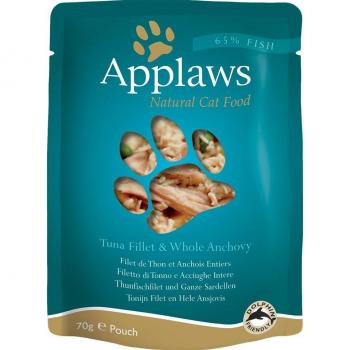 Applaws 12x70g Sélection, Pâtée pour chat au filet de thon et anchois