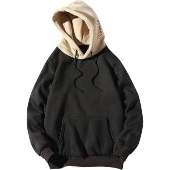 Herren lässiger Patchwork Kapuzenpullover