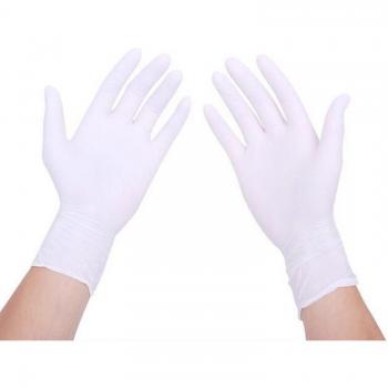 Guantes de látex desechables blancos para uso doméstico, 50 o 100 Uds
