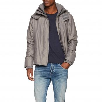 Superdry Arctic Hooded Pop Zip Windchea, Chaqueta Deportiva para Hombre, Gris (Track Grey Marl/Black Wa6), Pequeño