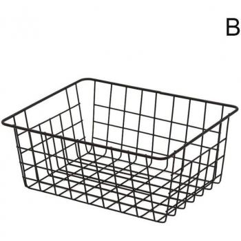White Iron Storage Basket Organizer