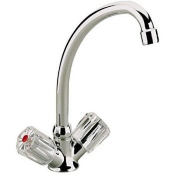 Robinet mélangeur Chromé Standard Plus à deux poignées pour évier