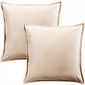 Kissenbezug 50 cm × 50 cm Beige – weiche Mikrofaser-Hülle in 2er Set