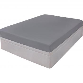 Highams Soft 100 Cotton Fitted Bed Sheet Plain Dye - Grey Silver / Superking