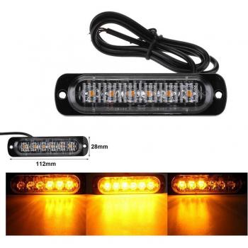 Ultra-Thin 18W Emergency Strobe Light with 6 Red LEDs for Trucks and Cars