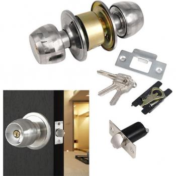 Keyed Entry Stainless Steel Round Door Handle