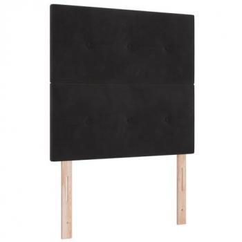 Testiera con bottoni trapuntata in velluto nero 90 cm – vidaXL