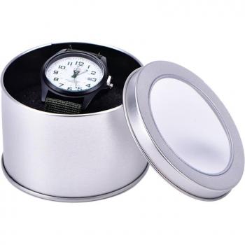Almacenamiento Enrollador de Reloj con Esponja y Carcasa Plateada - 90x60mm