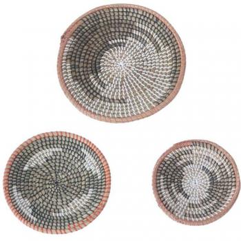 Panier Décoratif Boho – Plateau et Assiette Suspendus 3 pièces