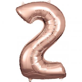 Amscan Folienballon Zahl 2 – Rosé Edition