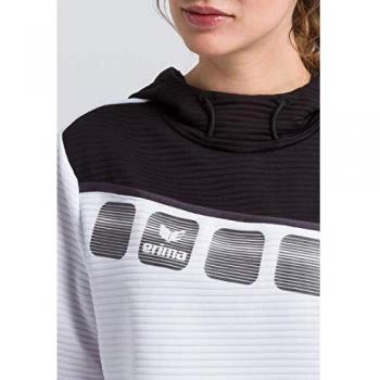 Erima 5-C Damen Kapuzensweatshirt, Weiß, Größe 36