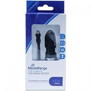 Cargador para coche mediarange con conector micro usb color negro