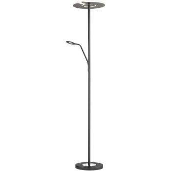 LED-Stehleuchte Dent, schwarz, Metall, 180 cm, CCT, Lesearm