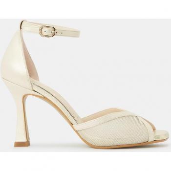 Sandaleta bronceada para novias con brillo