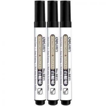 Deli 6811 Smooth Writing Whiteboard Pens - 10 Count (Black, Blue, Red)