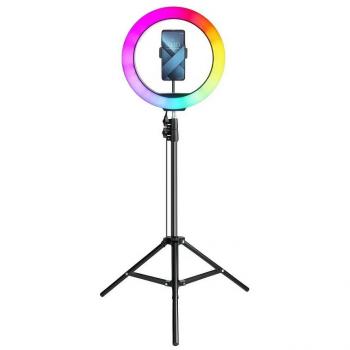 Soporte Trípode Ring Full Color RGB 12” Negro para selfies y vlogs