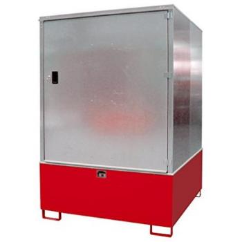 Armoire de sécurité pour matières dangereuses Bauer GS‑3 – acier peint, accès à l’arrière, 4 fûts de 200 L, rouge