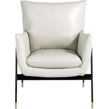 Poltrona Moderna in Pelle con Struttura in Acciaio