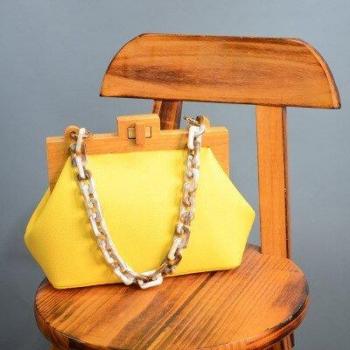 Bolsa de noche con cadena acrílica de lujo