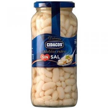 Cidacos alubia sin sal añadida tarro 570 gr. extra - [Pack de 6]