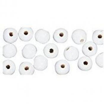 Holzperlen FSC 100%, poliert, 6mm ø, weiß