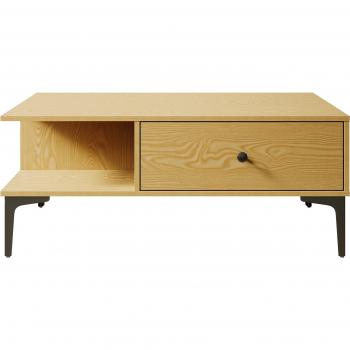 Mesa Centro Sirhona en Tonos Cerezo – 100x55x40 cm con 2 Cajones y 2 Compartimentos Abiertos
