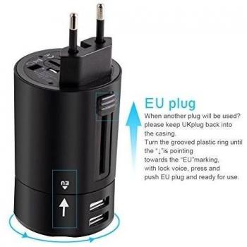 Adaptador de Enchufe de Viaje Milool con Dos Puertos USB