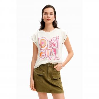 Camiseta Desigual Berlin con Parche Logo para Mujer en Color Blanco