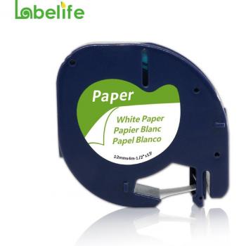 Dymo LetraTag Black on White Label Tape (12mm x 4m)