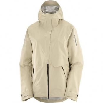 Chaqueta con capucha Salomon Outerpath Waterproof Pro beige mujer - M