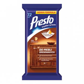 Salviette Umidificate PRESTO per Mobili in Legno 72 pz