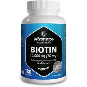 Vitamaze Biotine 10 mg à Haute Dose Végétalien 180 Comprimés