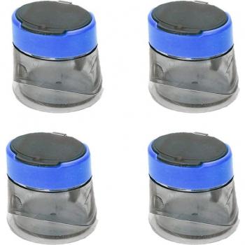 4 Pcs Manual Pencil Sharpener, Double Hole, Triangular, Blue