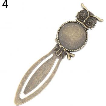 Bronzene Ovale Metall-Lesezeichen – Antique Style, Cabochon Basis & Clip
