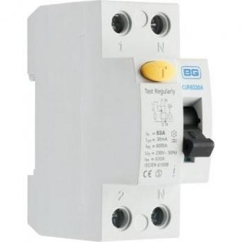 BG Fortress Double Pole 30mA Type A RCD 63A