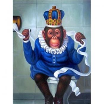 Pintura 5D: Macaco en Punto Cruz