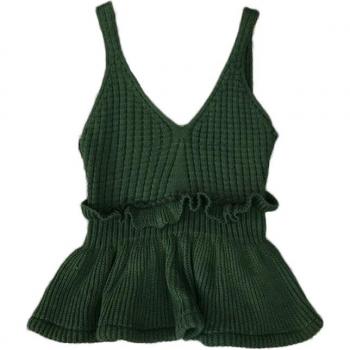 Sweet Sexy Slim Hem Halter Flounced Vest Top
