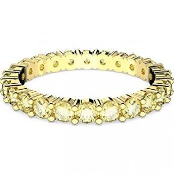 Anello Swarovski Matrix, Taglio tondo, Giallo, Placcato color oro 62