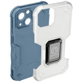 Coque Hybride iPhone 14 Antichoc et Anneau Magnétique Blanc
