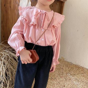 Blouse en coton à manches bouffantes pour filles