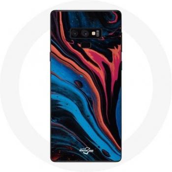 Coque Samsung Galaxy Note 9 Texture Abstraite Bleu Noir Rouge