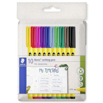 Noris 307 Stylos fins multicolores (paquet de 10)