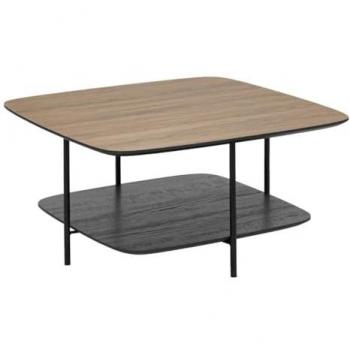 Tavolino Hodia a 1 Ripiano Nero 75x75x38 cm Atmosphera Créateur d’Interieur