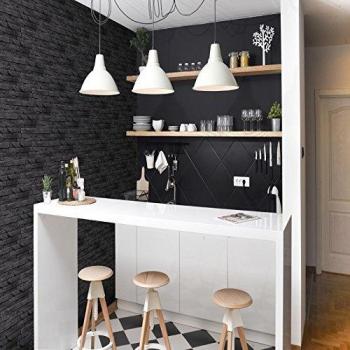 Superfresco Easy Vliestapete mit Steinstruktur, Schwarz - 10m x 52cm